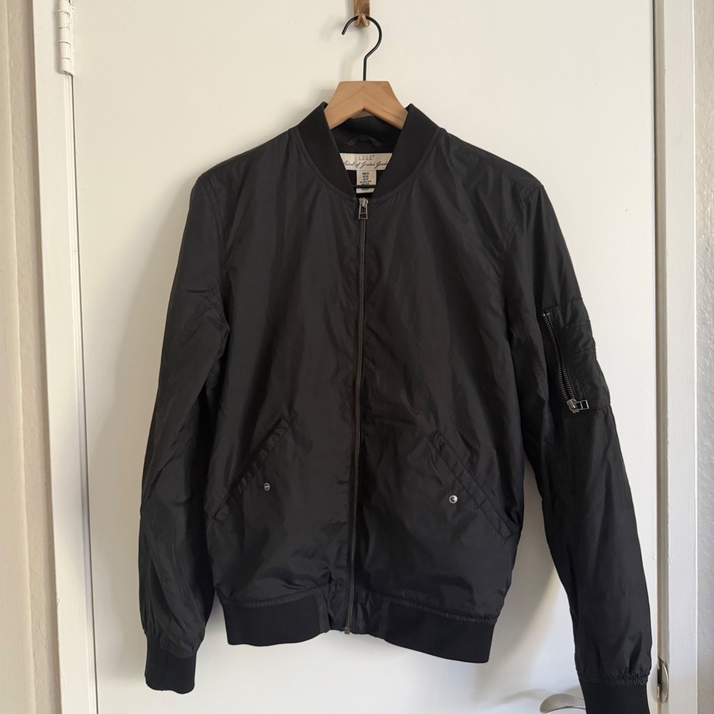 L.O.G.G Womens Black Bomber Jacket  XS Punk 90s Emo Grunge Y2K Dark Academia